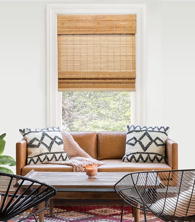 LazBlinds Cordless Bamboo Roman Shades, Light Filtering Window Treatment - Image 5