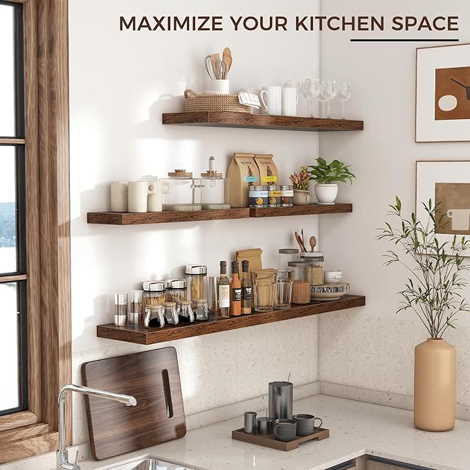 Floating Shelves for Wall 36 inch Long, Engineered Wood Wall Shelves - Image 4
