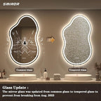 SMIROR Asymmetrical Led Bathroom Mirror 40x 24 inch, Irregular Cloud Lighted - Image 5
