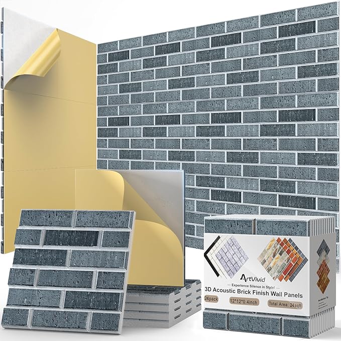 24Pack Acoustic Panels, High Density Soundproof Wall Panels, Sound Absorbing by ArtVivid