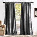 NICETOWN Grey Velvet Curtains 144 inches Long by NICETOWN