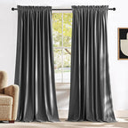 NICETOWN Grey Velvet Curtains 144 inches Long by NICETOWN