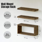 RICHER HOUSE Floating Shelves Set of 3, Modern Bathroom Shelves Wall Mounted - Image 2