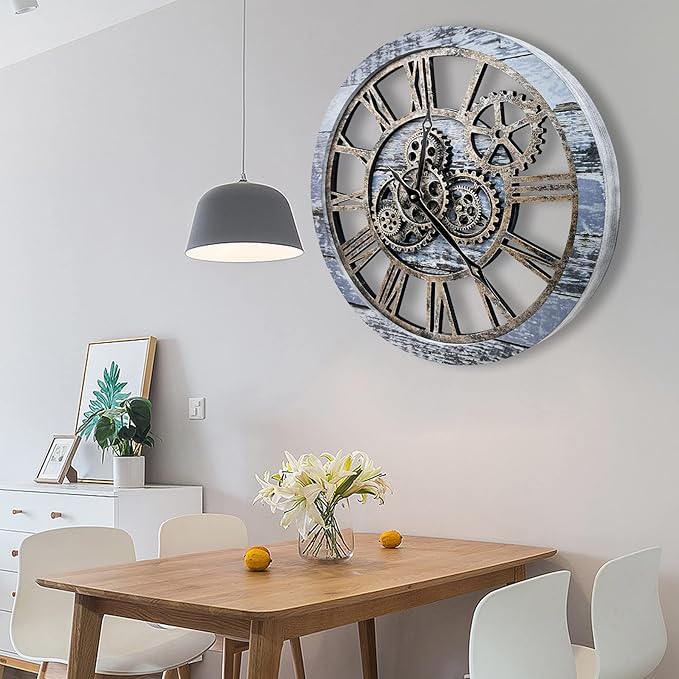 The B-Style Large Wall Clock 24 inch Moving Gear Wall Clock Oversized Vintage - Image 6