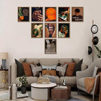Black Culture Wall Art Set of 9, Living Room, Neutral Color Home Decor - Image 3