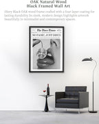 iHery Premium Natural Black OAK Wood 12x16in No Panic Just Disco Trendy Framed - Image 4