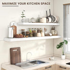 Venusmiles Floating Shelves for Wall 71 inch Long, Engineered Wood Large Wall - Image 5