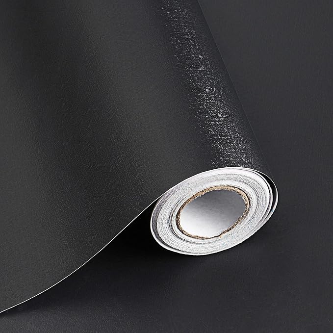 197"x17.7" Black Wallpaper Peel and Stick Decorative Self-Adhesive Black by SAFIYYA