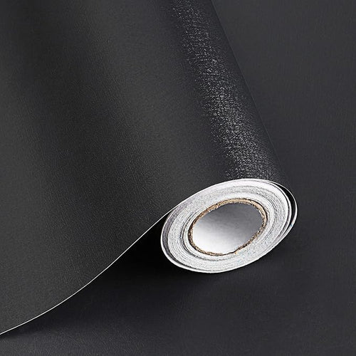197"x17.7" Black Wallpaper Peel and Stick Decorative Self-Adhesive Black by SAFIYYA