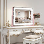 ROLOVE 22x16 Inch Pink Vanity Mirror - Image 7