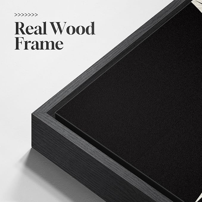 Framed Black and White Abstract Wall Art, Large Modern Canvas Prints Paintings - Image 4