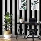 Guvana 197"x17.7" Black and White Stripe Contact Paper Peel and Stick Wallpaper - Image 6