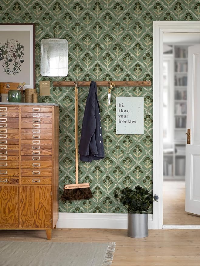Orainege Peel and Stick Wallpaper Vintage Floral Wall Paper Boho Contact Paper - Image 7