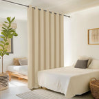 ChrisDowa Room Divider Curtain 90 Inches Long, Wide Blackout Sliding Door - Image 2