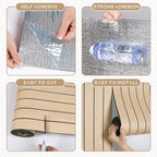 VEELIKE Light Oak Wood Wall Panels Peel and Stick Foam Slat Wallpaper - Image 8