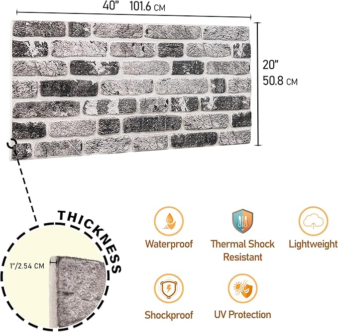 3D Faux Brick Wall Panels – Lightweight Styrofoam Cladding - Image 2