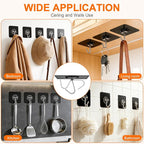 DDMY Heavy Duty Adhesive Hooks for Hanging 50lb Black Wall Hooks - Image 2