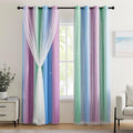 XiDi Blue & Rainbow Curtains for Kids & Girl Rooms by Addsomecolortolife