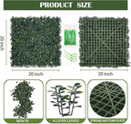 12PCS 20"x 20" Artificial Boxwood Wall Panels, UV-Anti Grass Wall Hedge Plant - Image 2