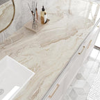 VEELIKE Glossy Beige Gold Marble Contact Paper - Image 3