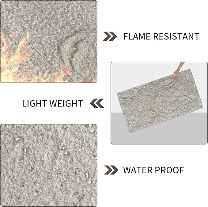3D Faux Stone Wall Panels, Lightweight & Waterproof Accent Marble Stone Skin - Image 3