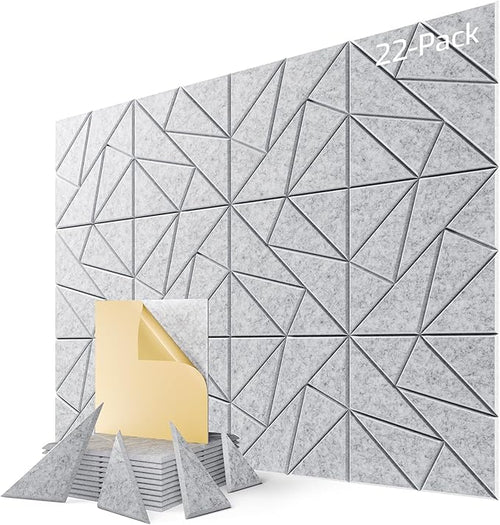 22-Pack Acoustic Panels, Peel & Stick Sound Proof Foam Panels by Lebenforce