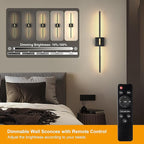 Morauroral Battery Operated Wall Sconces Set of 2, 10000mAh Rechargeable Sconces - Image 2