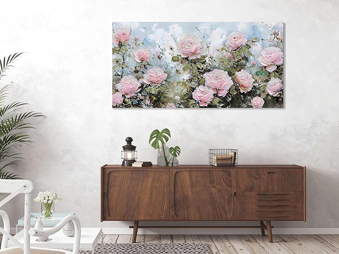 Ardemy Flower Wall Art Canvas Art Wall Decor, Floral Painting Textured Picture - Image 5