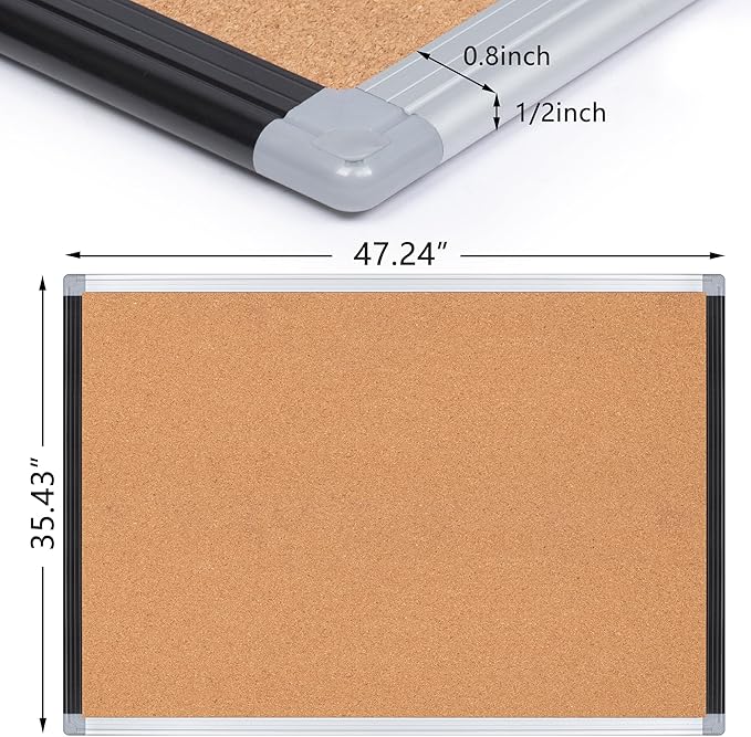 Large Cork Bulletin Board 36" x 48", 4 x 3 Office Board - Image 5