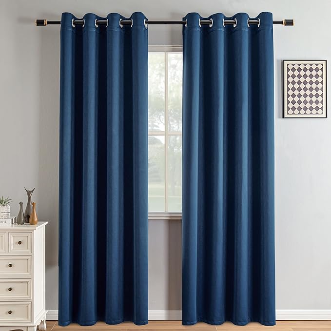 IGEMAEVE Blackout Curtains 90 Inch Length 2 Panels Set, Grommet Energy Saving by IGEMAEVE
