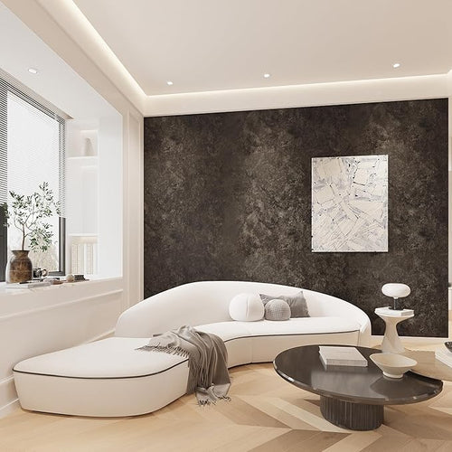 3yecao 48"×354" Big Roll Large Size Dark Brown Tan Grey Concrete Wallpaper Peel - Image 2