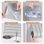 VEELIKE Light Grey Wood Slat Wall Panel Peel and Stick Wood Wall Panels - Image 8