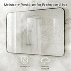 30x48 Inch Oversized Matte Black Bathroom Vanity Mirrors | Flush Mount Deep Set - Image 4