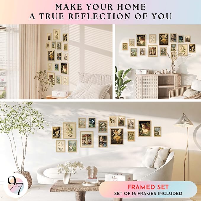 97 Decor FRAMED 16PCS Vintage Fairycore Decor - Image 4