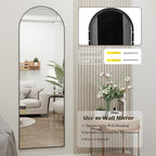 Arched Full Length Door Mirror 14x48, Metal Frame - Image 8
