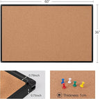 Extra Large Cork Bulletin Board 60" X 36", Wall Mounted Notice Pin Board - Image 6