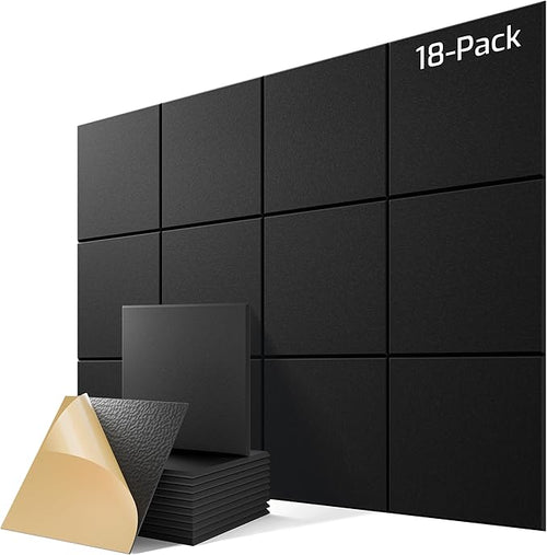 18 Pack Acoustic Panels for Walls, Sound Absorbing Foam Panels for Home & by Lebenforce