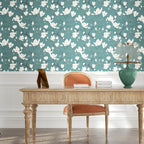 Laatse Vintage Floral Wallpaper Peel and Stick Blue Floral Contact Paper - Image 8