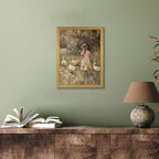 Wood Framed Canvas Wall Art, Vintage Girl - Image 9