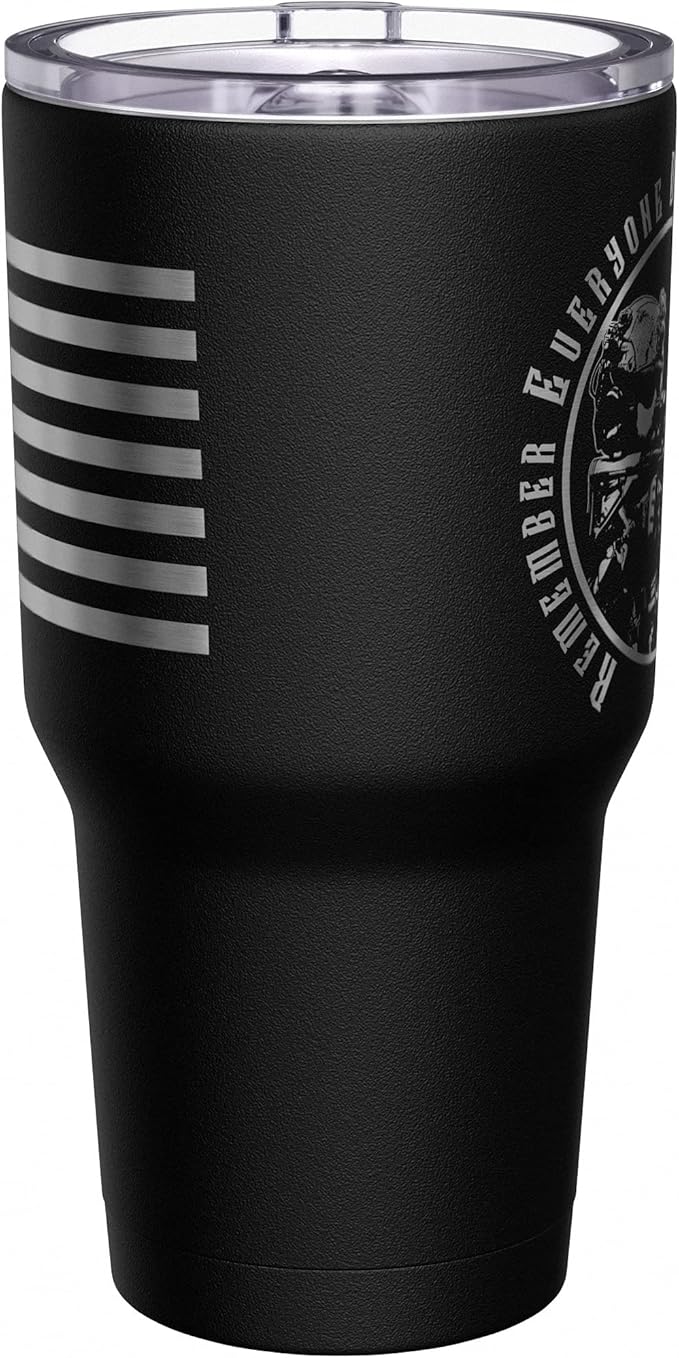 We The People Holsters - Remember Everyone Deployed - Coffee Tumbler - American Flag Coffee Travel Mug - Engraved Tumbler - Double Insulated Tumbler - 30 oz