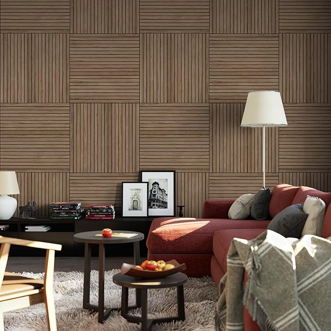 4-Piece Wood Slat Wall Panel for Interior Wall Decor Noise Cancelling 47.2" x - Image 8
