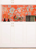 FunStick 17.5"x118" Vintage Floral Peel and Stick Wallpaper Orange Red Wall - Image 4