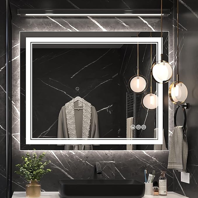 Ratsamee 40x32 Inch Led Mirror for Bathroom by RATSAMEE