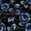 FLFK Black Floral Wallpaper Peel and Stick Dark Blue Flower Wallpaper 16" x by FLFK
