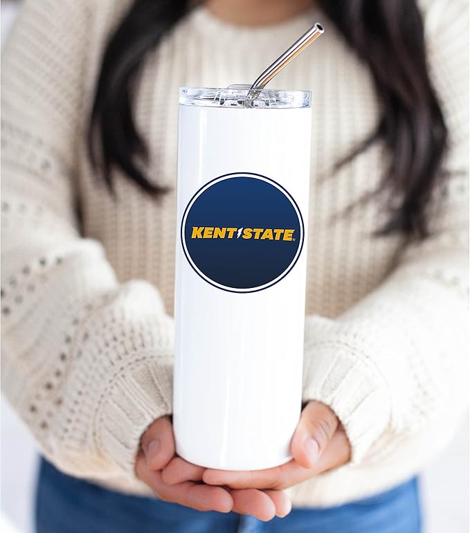 Kent State University Skinny Tumbler, Water Tumbler, Stainless Steel Tumbler, Tumbler Cup, Tumbler with Straw and Lid, Double Wall, Stainless Tumbler (Kent State University #2)