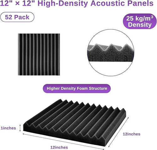 52 Pack Acoustic Foam Panels - Image 2