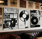 Vintage Music Canvas Wall Art Fashion Black And White Photography Preppy Vinyl - Image 4
