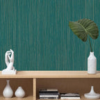 Teal Green Grasscloth Peel and Stick Wallpaper Texture Contact Paper 15.7"x120" - Image 6