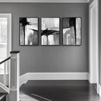 Framed Black and White Gray Modern Abstract Wall Art, Minimalist Art Prints - Image 3