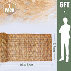 Barydat 1 Pcs 3 x 16.4 ft Reed Fence Roll, 85% Shade Bamboo Privacy Screen - Image 2
